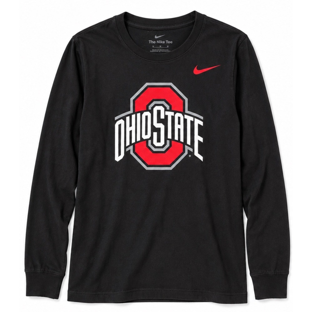 Nike Ohio State Buckeyes Shirt Mens Medium Black Long Sleeve NCAA Tee